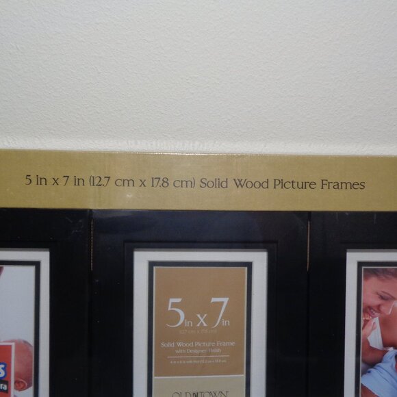 SOLID WOOD PICTURE FRAMES by Old Town / New / 3 Pack / Black / 5 x 7 Inches - Picture 2 of 15
